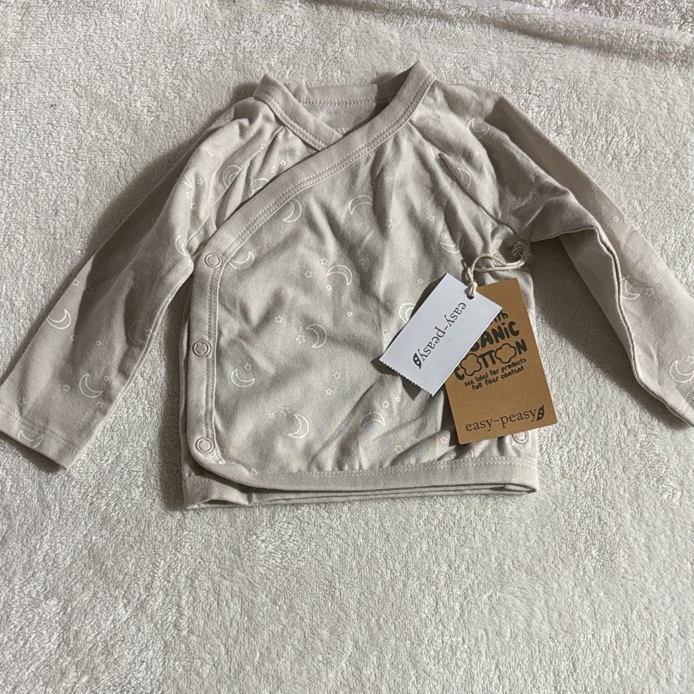 Sarah Louise Beige Organic Cotton Baby Shirt